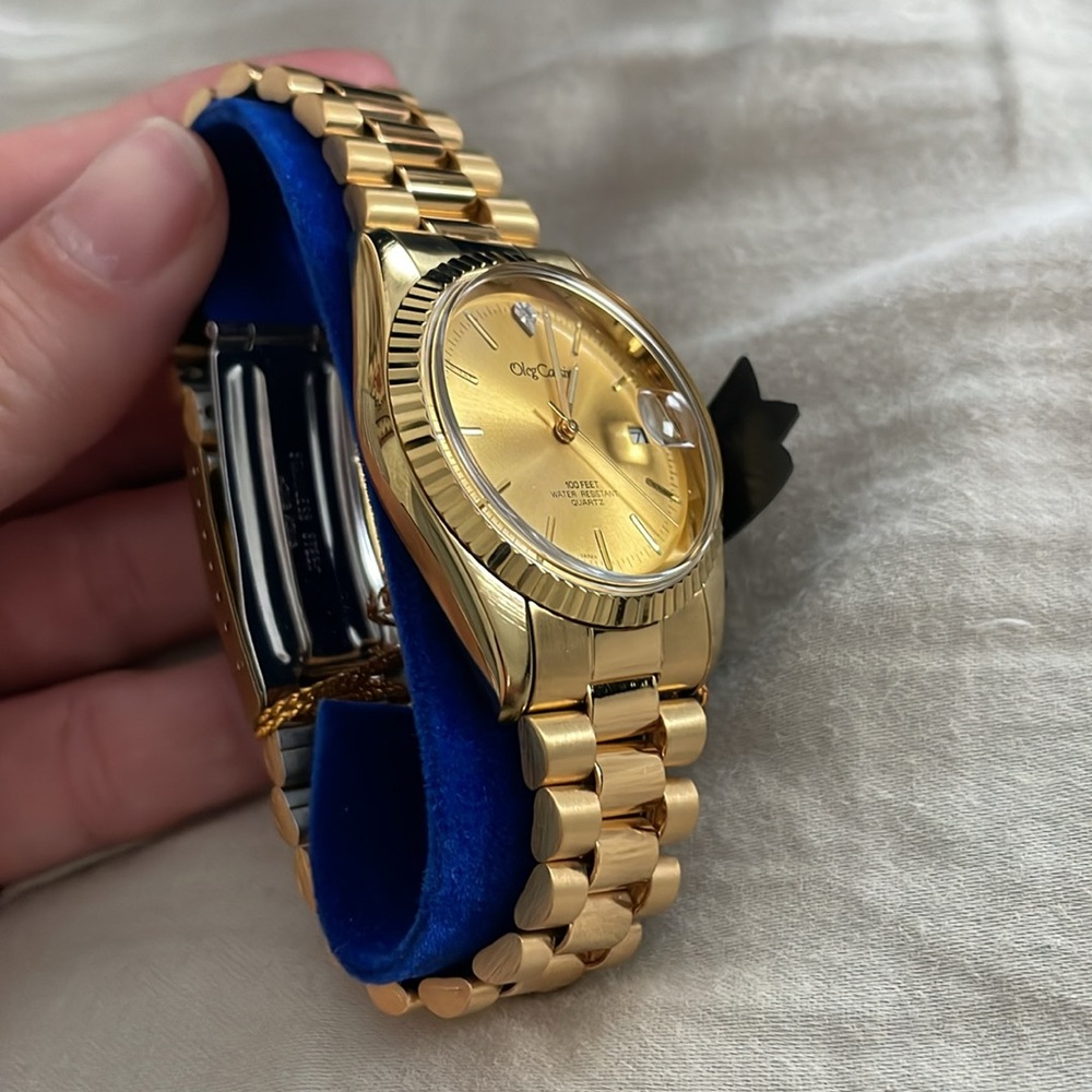 Oleg Cassini - diamond gold watch - NIB